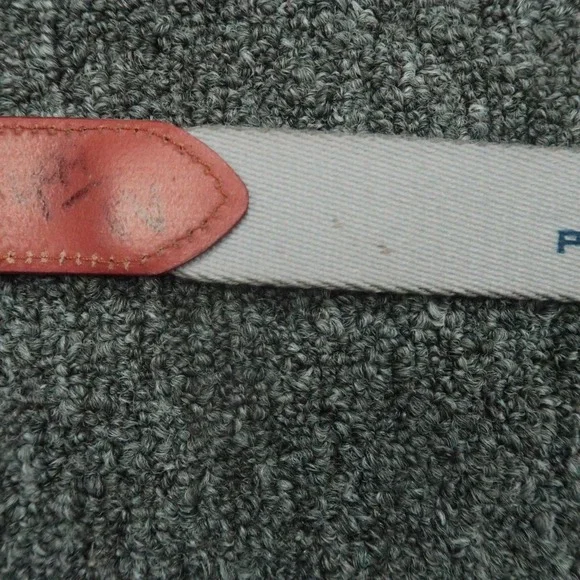 Peter Millar Belt Mens 38 Blue Brown Leather Needlepoint Paynes Valley - Picture 7 of 7